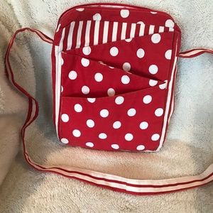 Red and white polka dot shoulder bag
